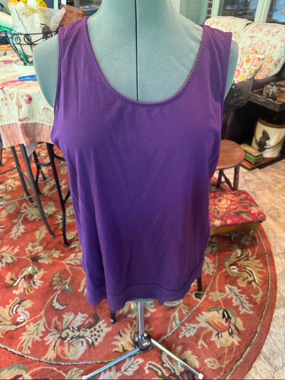 Coldwater Creek Purple Scoop Neck Tank Top